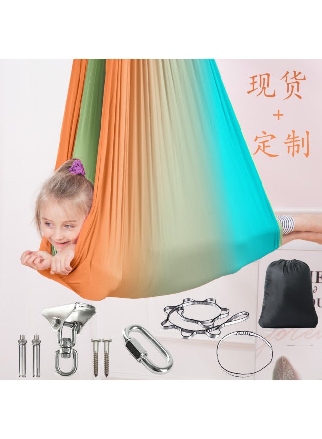 280*150 Indoor Elastic Sensory Children's Swing Double-layer Two-color Printing Outdoor Sensory Sports Toys For Adults - Image 1