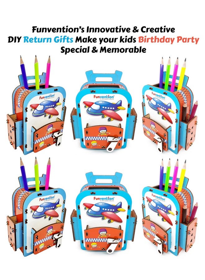 فنفينشين حامل أقلام على شكل طائرة ورقية من فنفينشن، نموذج أحجية ثلاثي الأبعاد، منظم مكتب، مجموعة هدايا عيد ميلاد للأطفال بعمر 4 سنوات فما فوق، فنون وحرف يدوية (مجموعة من 6 قطع) - Image 2