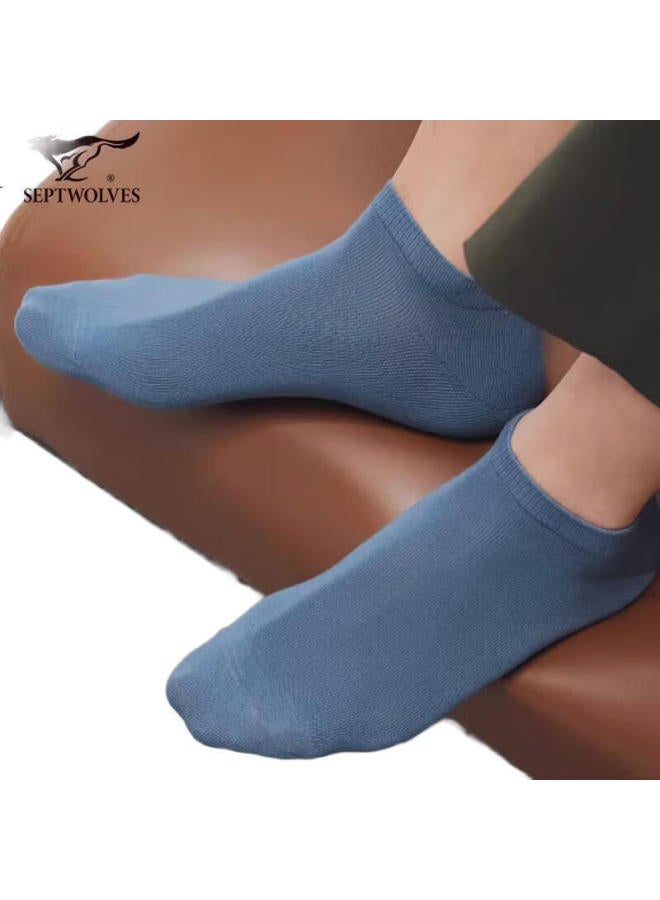 Septwolves Men'S Summer Socks, Breathable Antibacterial Cotton Socks, Durable Athletic Low-Cut Fitness Running Short Socks For Students - Image 1