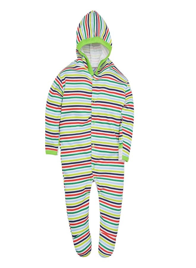 Magic Town® 100% Cotton Unisex Hooded Rompers for Kids and Infants Set of 2 (Green) (9-12 Months) - Image 3