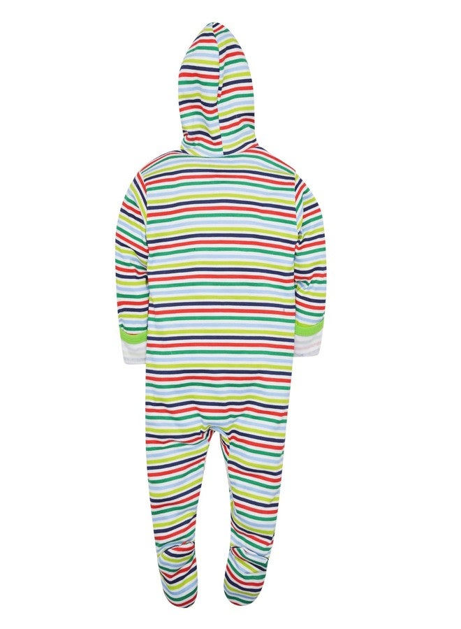 Magic Town® 100% Cotton Unisex Hooded Rompers for Kids and Infants Set of 2 (Green) (9-12 Months) - Image 4