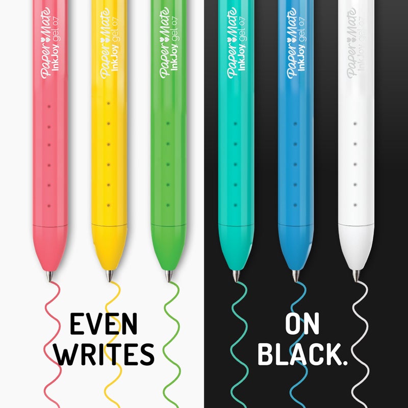 Paper Mate InkJoy Gel Bright Pens, Medium Point (0.7mm), Retractable, Assorted Brighter Colors, 10 Count - Colorful, Office Supplies, Journaling, Doodling - Image 5