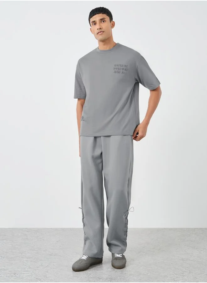 Styli Styli Embossed Print Terry Oversized T-Shirt
