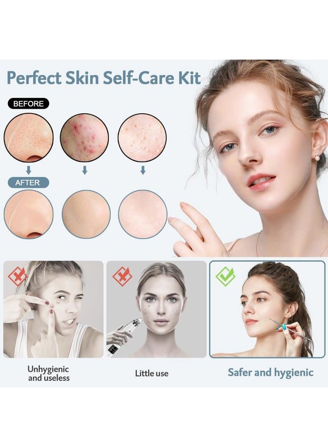 MENOLY Latest 10 Pcs Blackhead Remover Pimple Popper Tool Kit, Acne Kit for Blackhead, Zit Removing, Whitehead Popping and Comedone Extractor Tool, with a Leather Bag (Blue) - Image 2