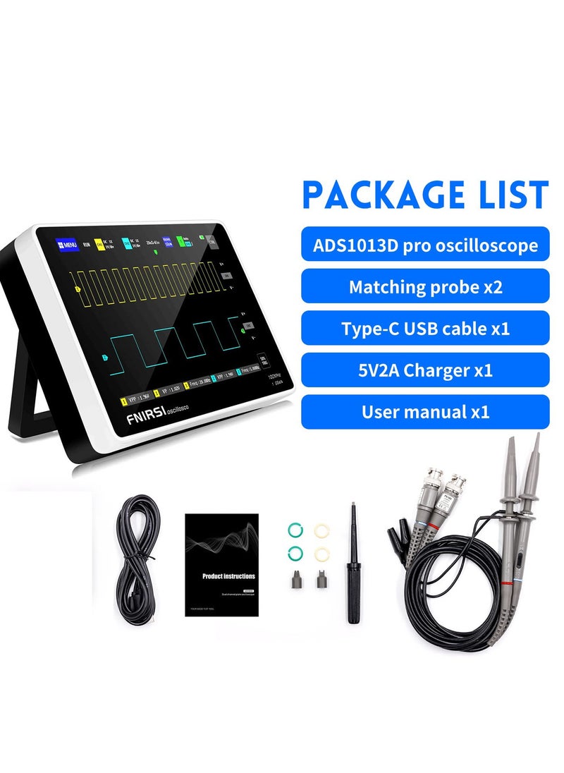 Generic - Handheld 1013D Oscilloscope - 2 Channels, 100MHz Bandwidth, 1GSa/s Sampling Rate, 7" TFT LCD Touchscreen for Easy Operation and Clear Display. - Image 1