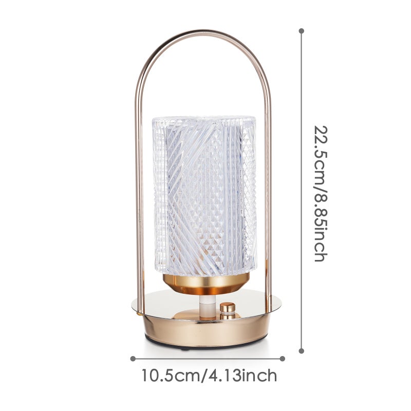 Desk Lamp Iron Acrylic Crystal Portable Design Three Color Temperatures Infinite Dimming - Compact Elegant Home Decor for Bedroom - Image 2