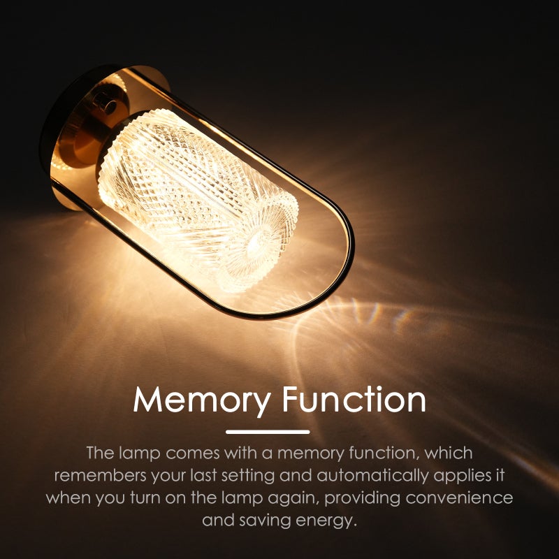 Desk Lamp Iron Acrylic Crystal Portable Design Three Color Temperatures Infinite Dimming - Compact Elegant Home Decor for Bedroom - Image 4