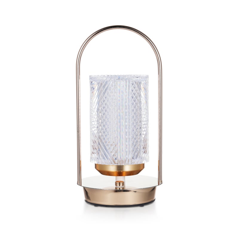 Desk Lamp Iron Acrylic Crystal Portable Design Three Color Temperatures Infinite Dimming - Compact Elegant Home Decor for Bedroom - Image 1