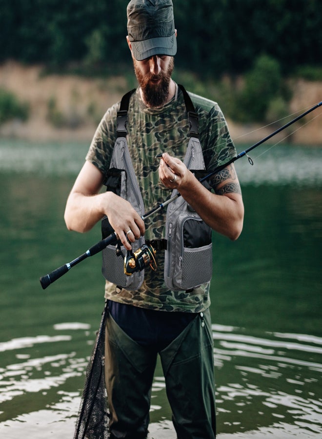 Ultra-light Fishing Vest Men Women Breathable Adjustable Waistcoat with Pockets D Rings for Boating Kayaking Fishing - Image 5