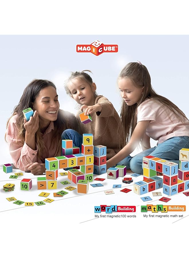 جيوماغ لعبة بناء ماجيكوب، مجموعة بناء الكلمات، 16 و63 مشبكًا مع مكعبات مغناطيسية - Image 5