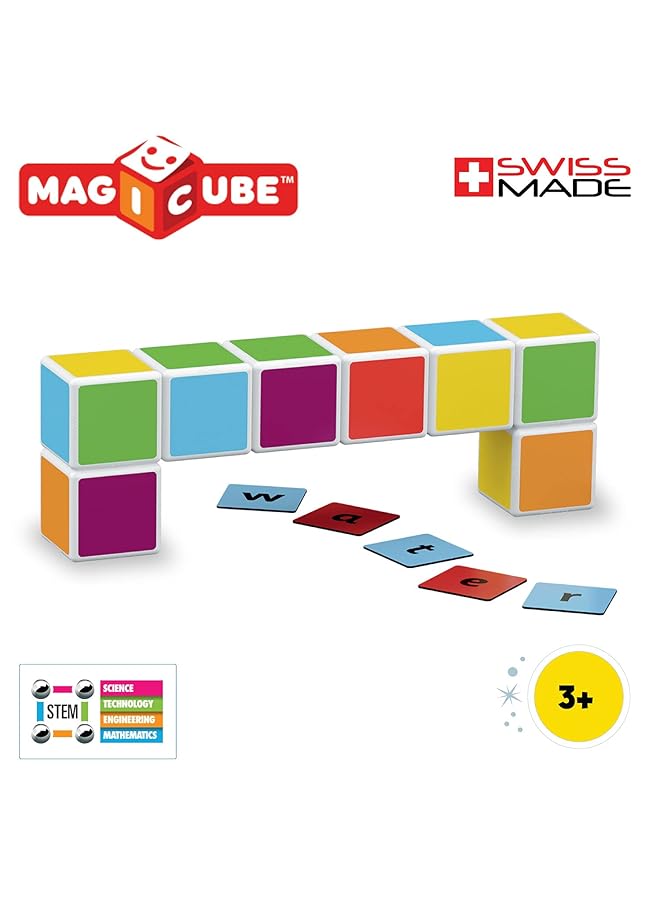 جيوماغ لعبة بناء ماجيكوب، مجموعة بناء الكلمات، 16 و63 مشبكًا مع مكعبات مغناطيسية - Image 3
