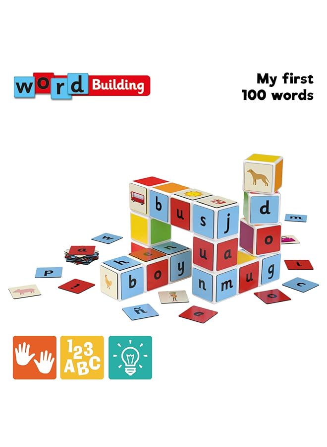 جيوماغ لعبة بناء ماجيكوب، مجموعة بناء الكلمات، 16 و63 مشبكًا مع مكعبات مغناطيسية - Image 2