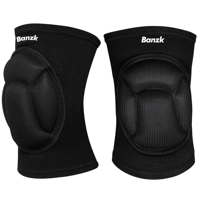 Banzk Protective Knee Pads, Thick Sponge Anti-slip,Women's/Men's Knee Pads for Volleyball, Rock Climbing, Cycling, Dancing, Gardening, Gardening, Flooring, House Cleaning, Construction Work with Thick EVA Foam Liner Black L - Image 1