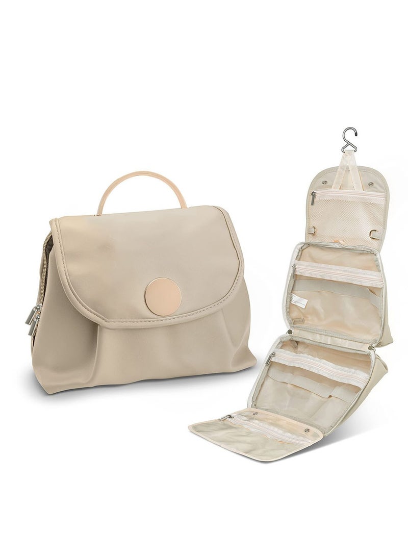 Hanging Travel Makeup Bag for Women, Large Waterproof Cosmetic Bags Travel Organizer Full Sized Container with Elastic Band Holders for Toiletries, Cosmetics, Brushes, Bottle, Apricot - pzsku/Z36E96BDEA0ED0A94F39EZ/45/_/1725941351/cc622d50-2a6d-4cb9-8d36-29ee939c0bb0
