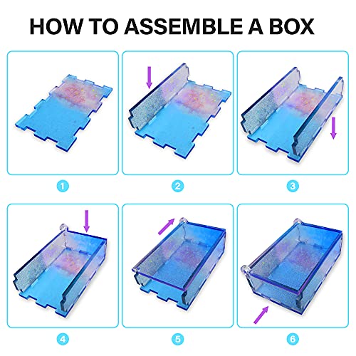 Vakoo Domino Molds for Epoxy Resin, Thickened Silicone Molds for Resin Casting, with Large Capacity Box Mold - Blue - Image 5