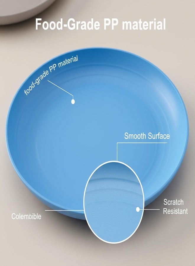 AOYITE 8 inch Plastic Plates Reusable, Unbreakable Plastic Dinner Plates set of 6, BPA Free Dishwasher Safe & Microwave Kids Plate for Kitchen Lunch Party Outdoor - Image 5