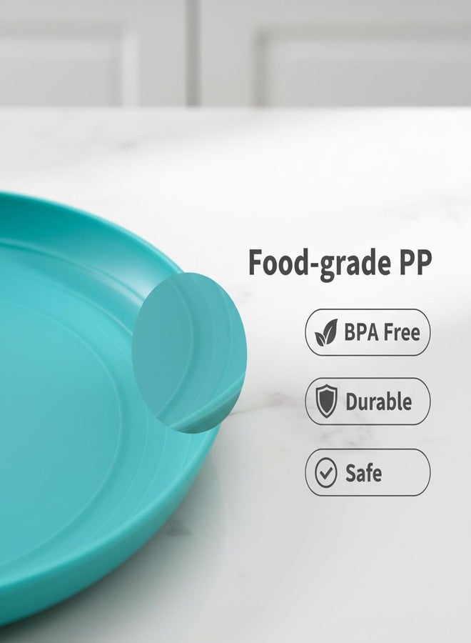 AOYITE 8 inch Plastic Plates Reusable, Unbreakable Plastic Dinner Plates set of 6, BPA Free Dishwasher Safe & Microwave Kids Plate for Kitchen Lunch Party Outdoor - Image 3