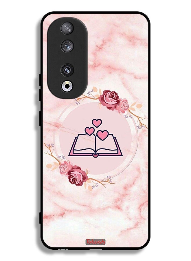 Tolwak Honor 90 Protective Case Cover Three Hearts On Book Artwork - Image 1