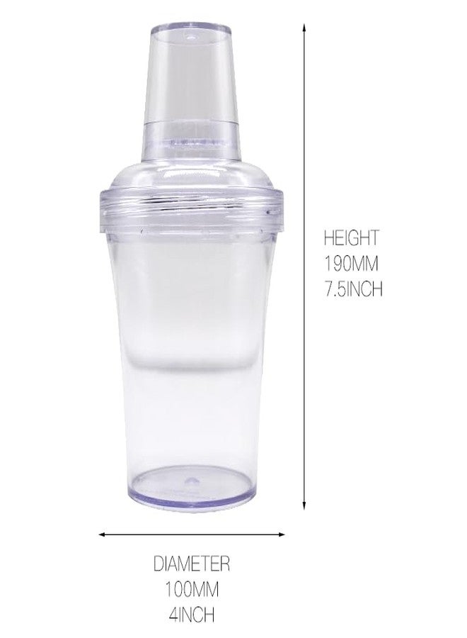 FUJIDENSO 2 Pack 20 Ounce Leakingproof & Shatterproof 3-Piece Plastic Cocktail Martini Shaker with Threaded Screw Top & Premium Silicon Gasket & Built In Strainer with Straw Hole - Image 3