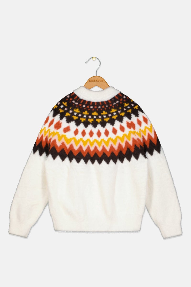 Pepe Jeans سويت شيرت أزتيك بياقة دائرية للأولاد، مجموعة بيضاء - Image 2