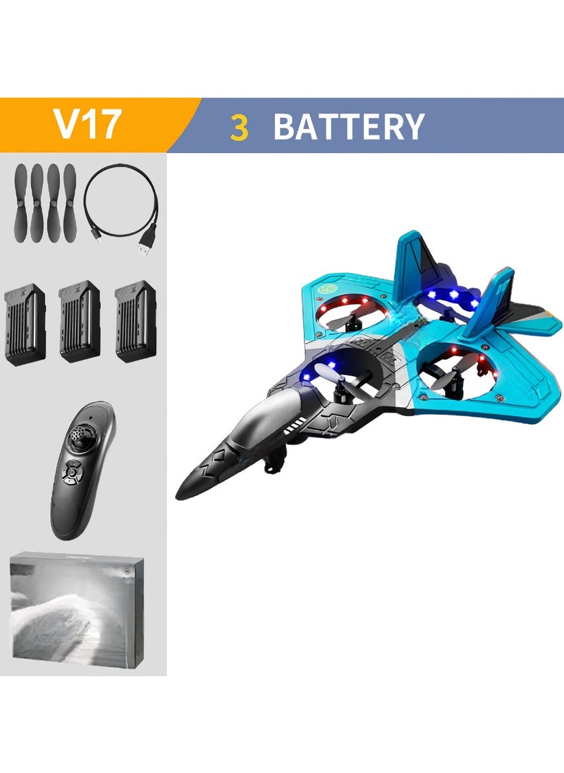 V17 RC Plane Airplane Remote Controlled Aircraft 2.4GHz RC Aircraft with Remote Control with LED Light 2.4GHz Remote Control Airplane with 360° Spin  - Image 1