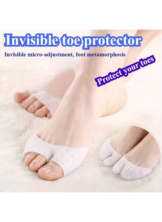 Two silicone toe pads, open and closed, vacuum pads for soles, sneakers, high heels, metatarsals, and ballet toes, toe protection devices and toe covers, to protect and comfort your feet - Image 1