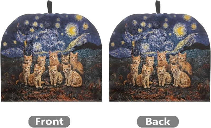 Tnasranmo Starry Night Cat Tea Cosy Kitchen Accessory,Cotton Wadding,Warming&Insulating,Machine Washable,Dust Cover for Teapot Milk Jug Coffee Pot,Home Decoration,Commercial Teapot Cozy - Image 2