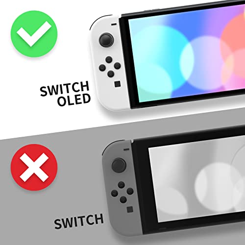 eXtremeRate DIY Full Set Shell for Nintendo Switch OLED Replacement Console Back Plate Kickstand Custom NS Controller Housing with Full Set Buttons for Nintendo Switch OLED Clear Atomic Purple - Image 3