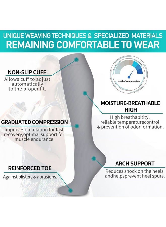 COOLOVER Copper Compression Socks for Women and Men(6 Pairs)-Best Support for Running, Athletic, Nursing, Travel - Image 5