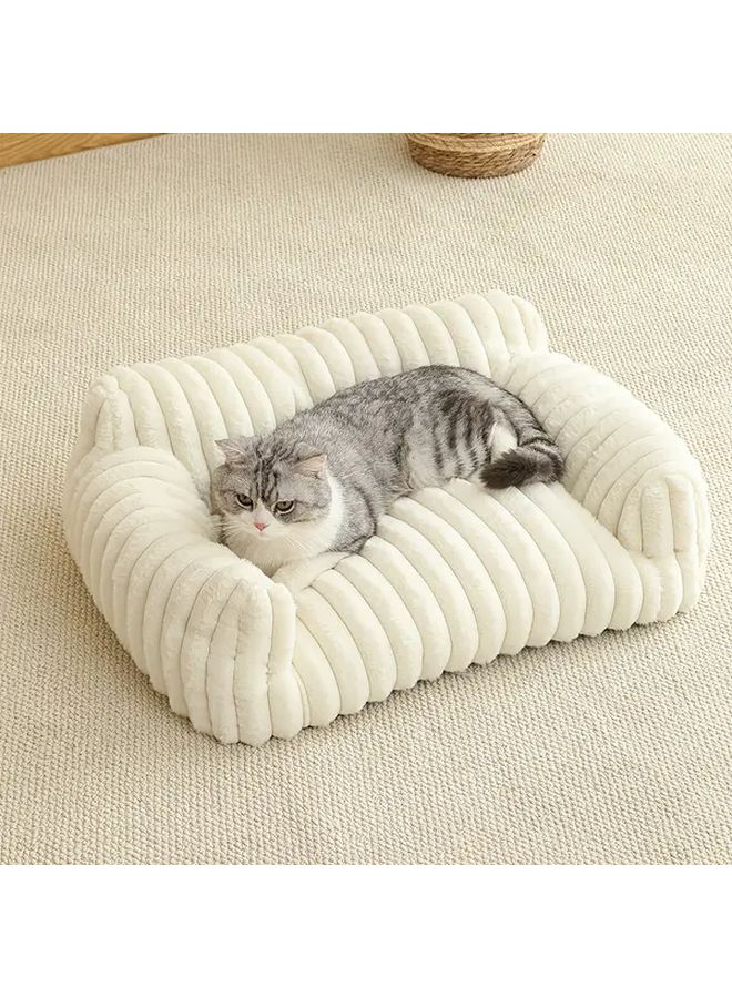 White Cat Sofa Bed Modern Pet Furniture Cozy Breathable House For All Seasons - Image 4