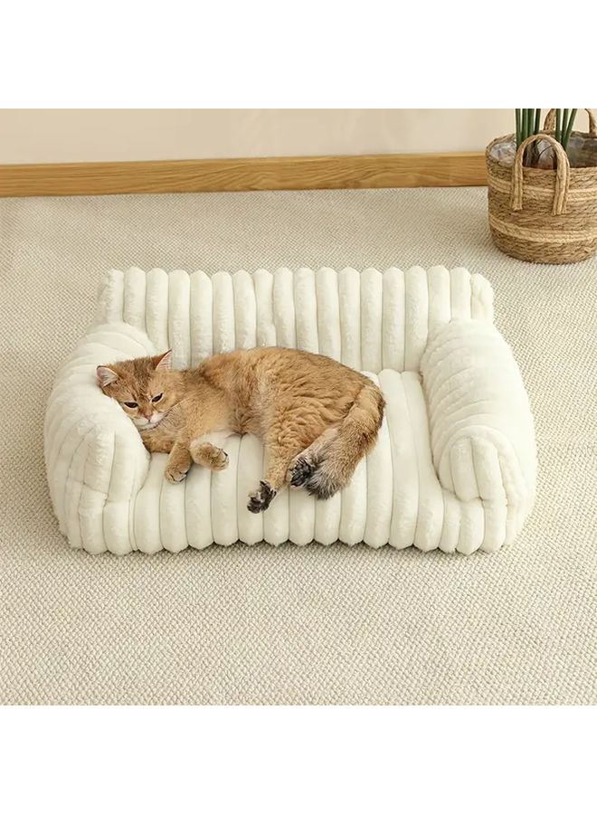 White Cat Sofa Bed Modern Pet Furniture Cozy Breathable House For All Seasons - Image 2