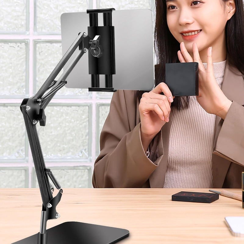 Zerodeko Adjustable Desktop Phone Stand and Tablet Bracket for Stable Support, Heavy-Duty Black Extendable Mobile Holder, Suitable for Office and Home Use - Image 3