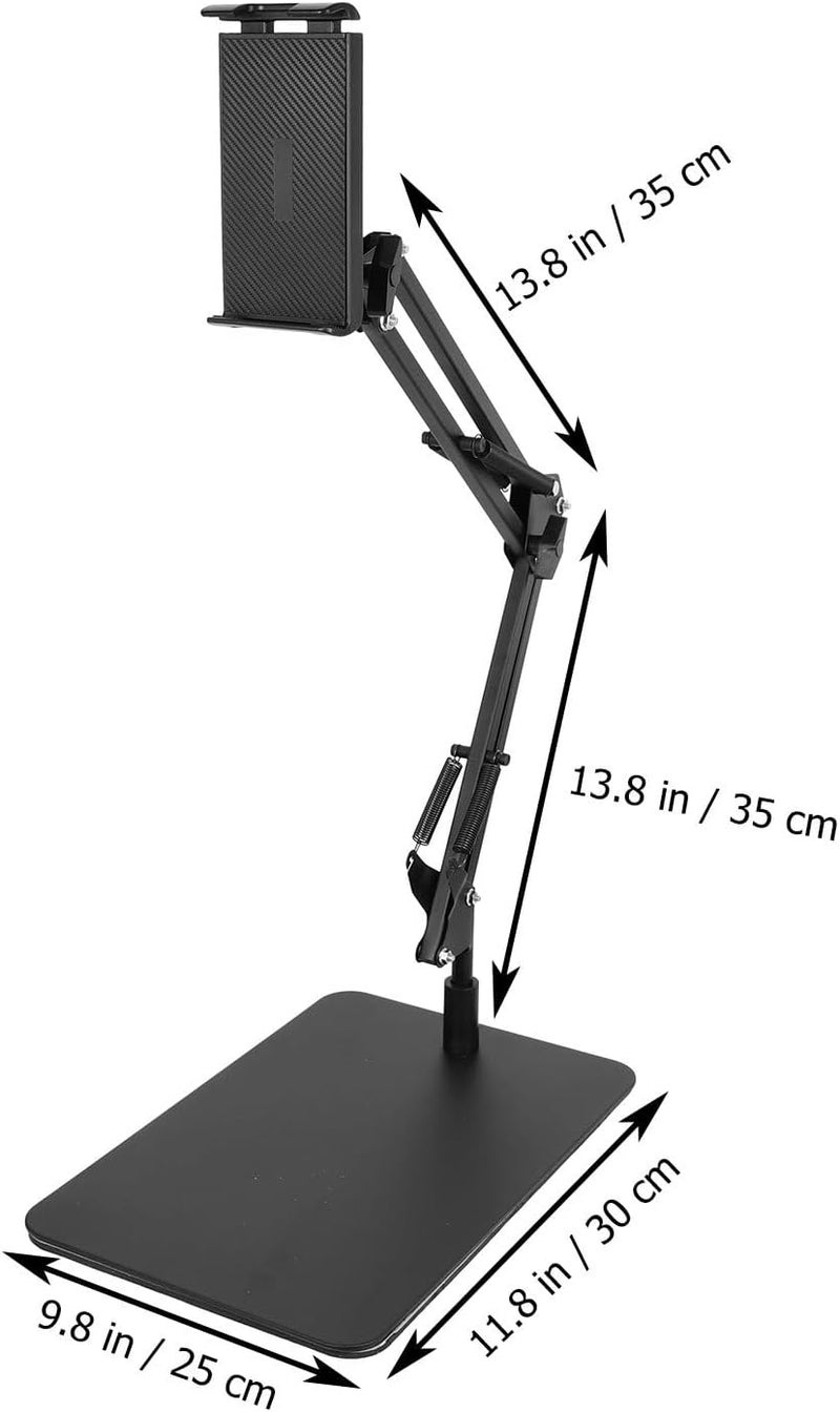 Zerodeko Adjustable Desktop Phone Stand and Tablet Bracket for Stable Support, Heavy-Duty Black Extendable Mobile Holder, Suitable for Office and Home Use - Image 1