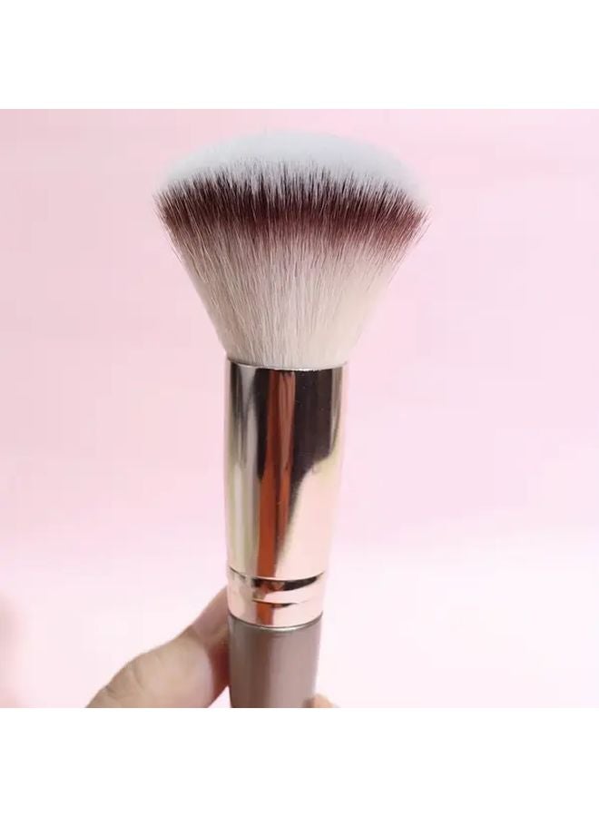 فرشاة شامبان بودرة كبيرة ناعمة محمولة للمسحوق المعدني و أحمر الخدود و البرونزر - Image 4