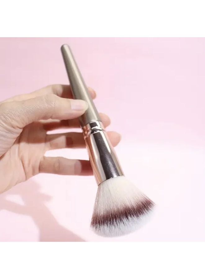 فرشاة شامبان بودرة كبيرة ناعمة محمولة للمسحوق المعدني و أحمر الخدود و البرونزر - Image 3