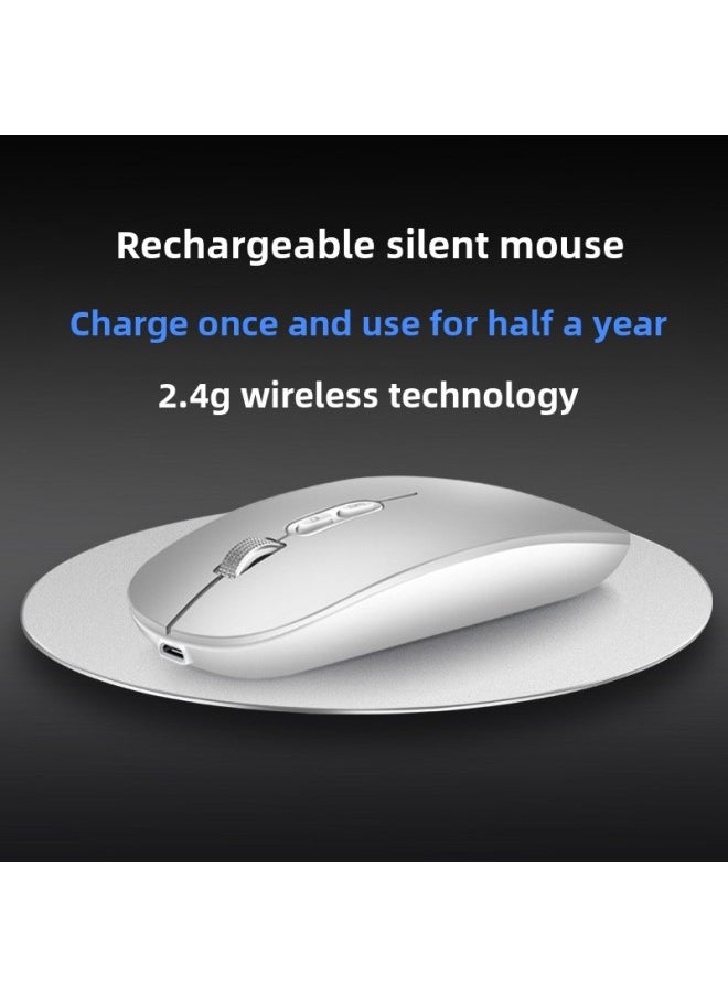 Generic - Tiger Cat M103 Bluetooth Dual Mode Wireless Mouse Mute Charging Luminous Office Mouse Mouse-Color:Dual-mode Luminous Version Piano Black - Image 1
