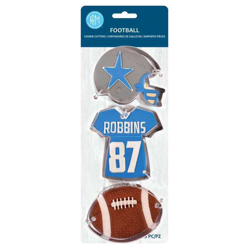 RM RM International 5223 Football Helmet Jersey and Ball Cookie Cutters 3Piece Set 