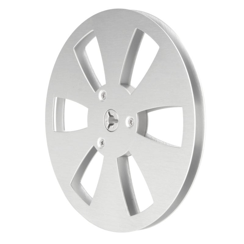 Empty Tape Reel 1/4 Inch: Aircraft Aluminum Nab Flange With 6 Wind Resistance Holes - Stainless Steel Screws Rust Proof Universal Takeup Reel for Reel To Reel Tape Drives Open Reel Decks - Image 1