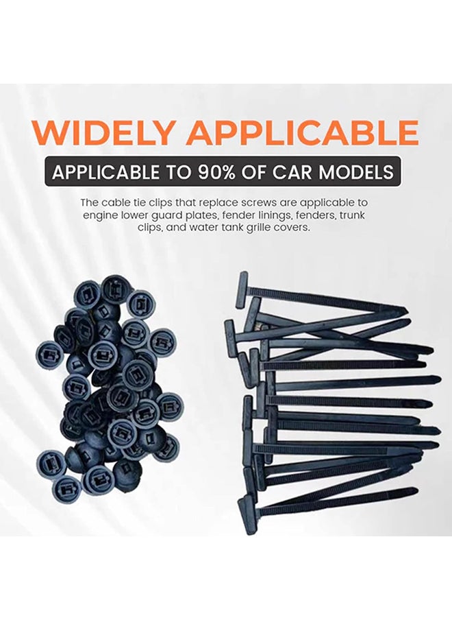 Generic - Nylon Universal Cable Tie Buckle, Heavy Duty Self-Locking Nylon Zip Ties Holder, New Multifunctional Cable Tie Buckle, Push Mount Zip Ties, For Car Daily Repair (20pc) - Image 1