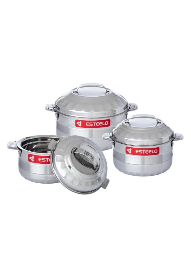 Esteelo 3-piece stainless steel container set, 1000ml/2000ml/3000ml - Image 2