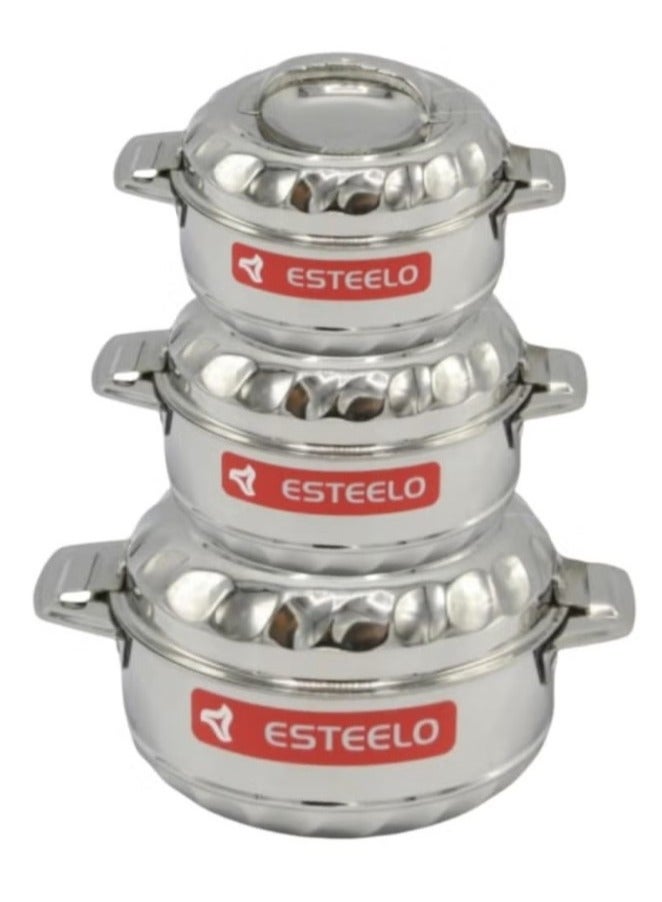 Esteelo 3-piece stainless steel container set, 1000ml/2000ml/3000ml - Image 4