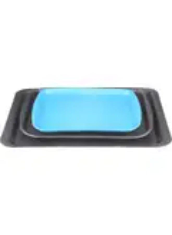 favilla 3-Piece Serving Tray Set - Various Sizes - For easy serving of food and drinks. Stain and scratch resistant, easy to clean, lightweight, suitable for everyday indoor and outdoor use. Ergonomic design for carrying and use with trolleys. - Black - Image 2