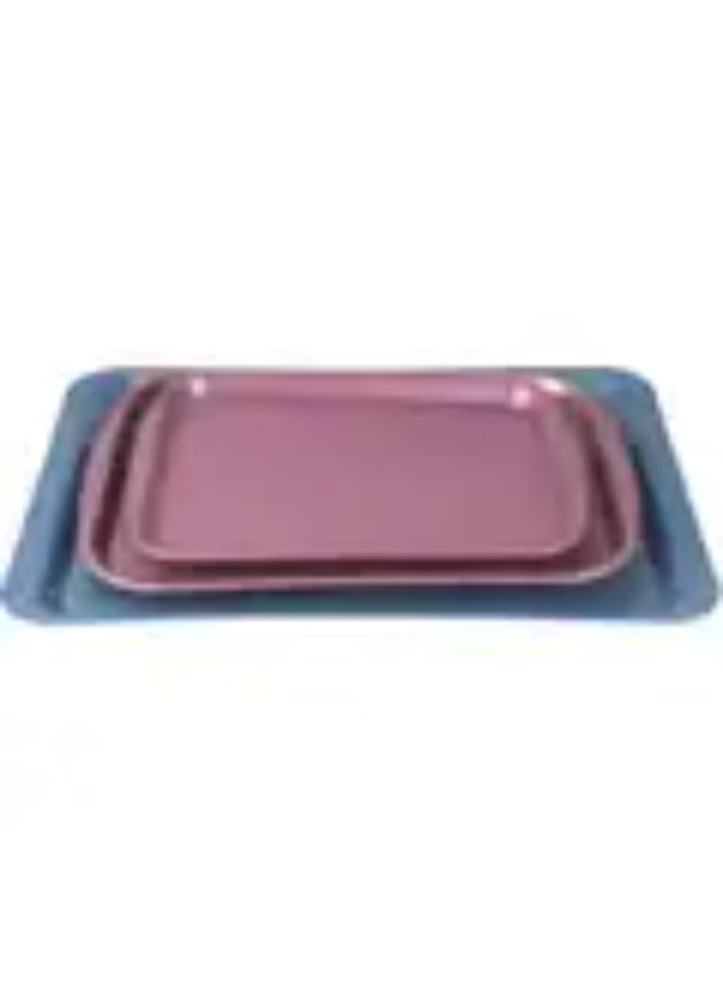 favilla 3-Piece Serving Tray Set - Various Sizes - For easy serving of food and drinks. Stain and scratch resistant, easy to clean, lightweight, suitable for everyday indoor and outdoor use. Ergonomic design for carrying and use with trolleys. - Black - Image 3