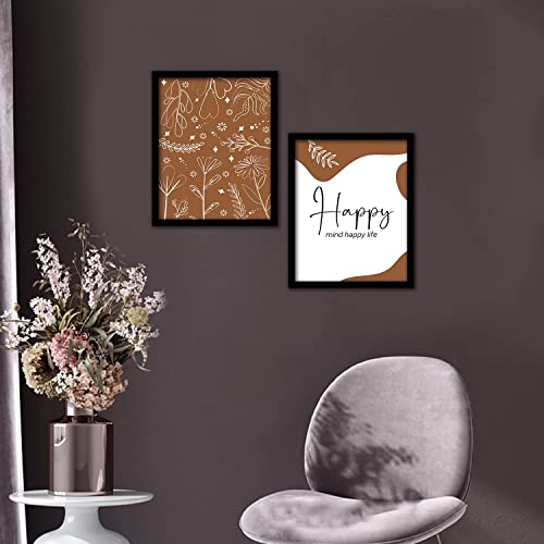HEVEA Motivational Quotes Framed Wall Posters/Paintings with Frame Wall Paintings Hangings Framed Wall Art Paintings (11 inch x 14 inch, Framed, Brown) -Set of 2 - Image 5