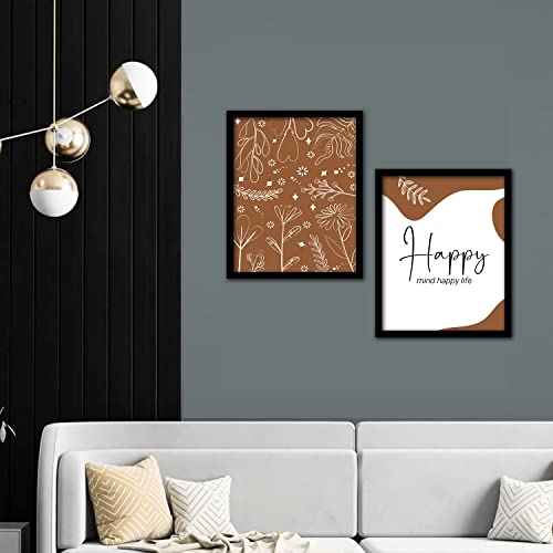 HEVEA Motivational Quotes Framed Wall Posters/Paintings with Frame Wall Paintings Hangings Framed Wall Art Paintings (11 inch x 14 inch, Framed, Brown) -Set of 2 - Image 3