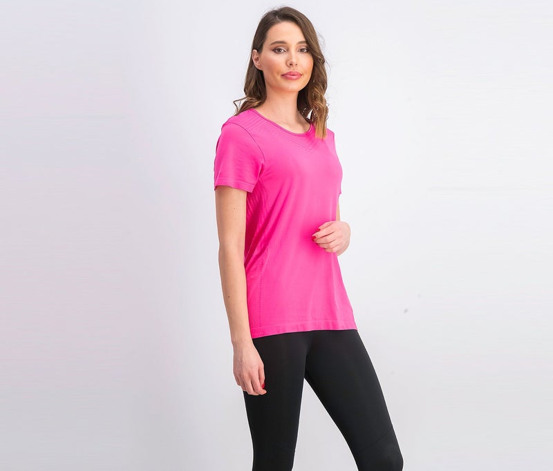 Tchibo Women Sportswear Fit Training Seamless Top, Pink  - Image 2