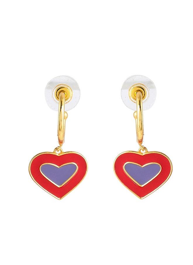 VOYLLA Valentine's Day Collection Layered Hearts Enamelled Earrings  - Image 2