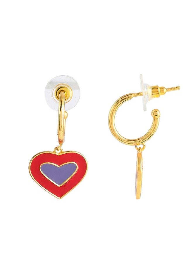 VOYLLA Valentine's Day Collection Layered Hearts Enamelled Earrings  - Image 3
