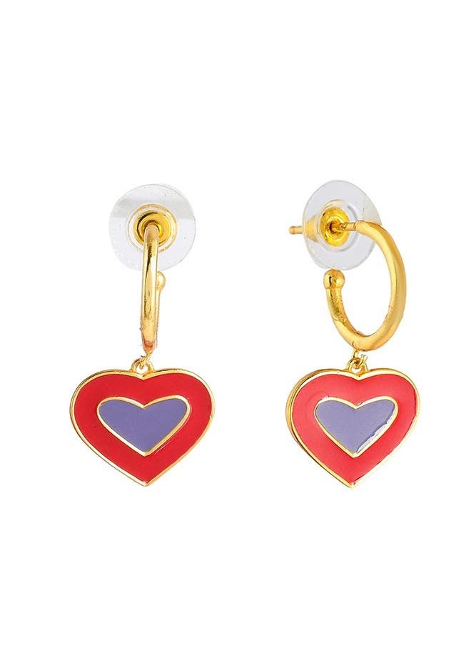 VOYLLA Valentine's Day Collection Layered Hearts Enamelled Earrings  - Image 4