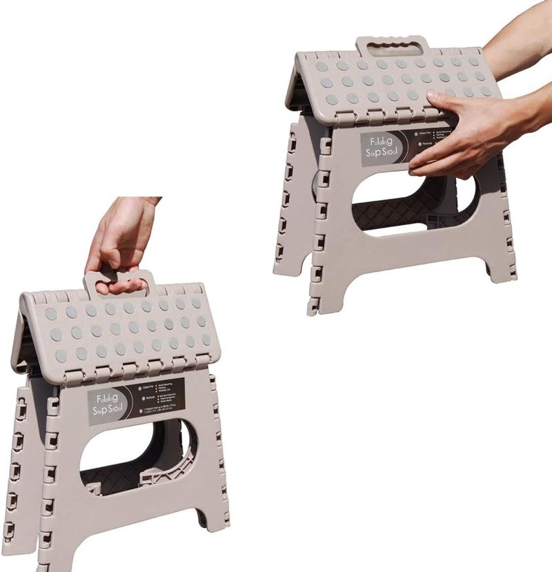 BEEANDEE Non-Slip Folding Step Stool, Sturdy Safe Enough - Holds up to 300 Lb - 11 inch Footstool for Adults or Kids, Folding Ladder Storage/Opens Easy, for Kitchen,Toilet,Camping (Light Tan, 11'') - Image 4